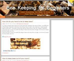 beekeepingforbeginners.info: Bee Keeping For Beginners
Learn all about Bee Keeping For Beginners