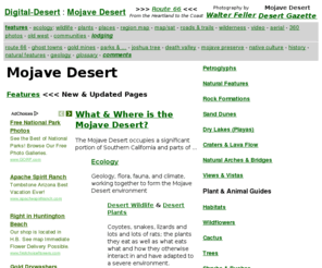 digital-desert.com: Mojave Desert
Ghost towns, gold mines, natural environment, plant and wildlife habitats and landforms in the Mojave Desert