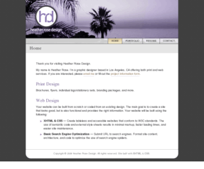 heatherrosedesign.com: Heather Rose Design
Heather Rose Design: print and web design based in Los Angeles, CA