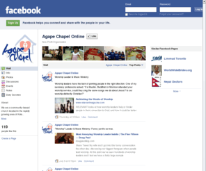 agape-chapel.org: Incompatible Browser | Facebook
 Facebook is a social utility that connects people with friends and others who work, study and live around them. People use Facebook to keep up with friends, upload an unlimited number of photos, post links and videos, and learn more about the people they meet.