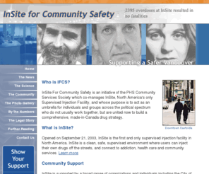 communityinsite.ca: Insite for Community Safety - Concerned citizens providing fact-based information on Vancouver’s supervised safe injection facility
Concerned citizens providing fact-based information on Vancouver’s supervised safe injection facility