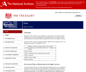 euro.gov.uk: [ARCHIVED CONTENT]  
      The Euro - HM Treasury
