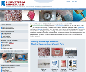 universalminerals.com: Soda Blast and Garnet Abrasives
Soda blast / garnet abrasive provider for soda blasting, waterjet cutting, sandblasting