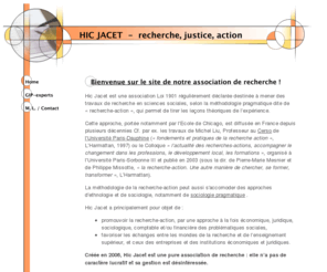 hicjacet.org: HICJACET.ORG - Association de recherche justice  management / université, institutions, économie
HICJACET.ORG - Association recherche université, institutions, économie, gestion, management, éthique, justice, GIP, experts judiciaires, sociographie