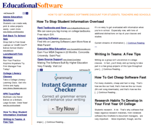 educationalsoftware.org: Educational Software - Academic Software Discount 2011
Are you a student, school, or teacher looking for an academic software discount? Educational software helps you to find the best software discounts for students, schools, and teachers!