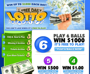 freedailylotto.com: FreeDailyLotto.com » You Can't Lose When it's Free to Play!
