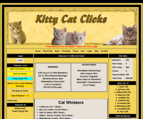 kittycatclicks.info: Kitty Cat Clicks :: Welcome To Kitty Cat Clicks!
Get Paid To Click!