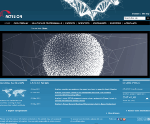 restanapatient.net: Actelion - Together we innovate
Actelion Pharmaceuticals Ltd is a biopharmaceutical company, that focuses on the discovery, development and commercialization of innovative treatments to serve high unmet medical needs.