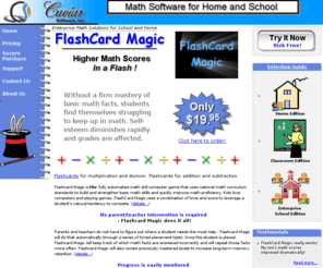 flashcardmagic.com: Flashcards for multiplication and division
FlashCards for math! Flashcard Magic is a FULLY-AUTOMATED computerized flashcards game that helps students learn multiplication and division, addition and subtraction.