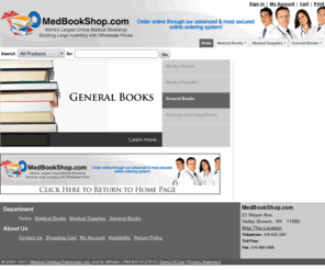 medwholesaler.com: MedBookShop.com: Home
MedBookShop.com: Webmedbooks.com: The online source and distributor of discount medical books, medical textbooks, medical supplies, nursing supplies, nursing apparel, scrubs, and diagnostic equipment.