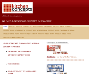 kitchenconcept.net: Smart Home Imports Ltd - Home
STATE OF THE ART  ITALIAN DESIGN MODULAR KITCHEN CUPBOARDS PROVIDING  AN AFFORDABLE KITCHEN FOR EVERY HOME  TERMITE FREE GUARANTEED NOT TO ROT FOR TEN YEARS VERSATILE ACCESSORIES EASY TO CLEAN DURABLE AND WATER RESISTANT ORDER TODAY; INSTALLATION CAN START