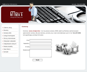 stolpol.biz: Słupsk Usługi Informatyczne, outsourcing informatyczny, odzyskiwanie utraconych danych, bezpieczeństwo danych, usługi komputerowe, sieci komputerowe, ustka, sławno, lębork
Usługi informatyczne Słupsk, Ustka, Sławno, Lębork - specjalizujemy się w outsourcingu informatycznym firm i instytucji.