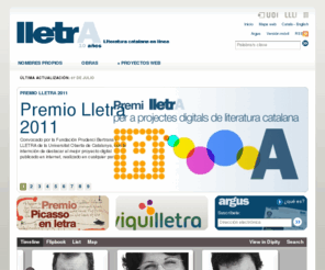 lletra.com: lletrA - Literatura catalana en internet
lletrA, espacio virtual sobre literatura catalana en Internet