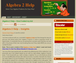 algebra2help.net: Algebra 2 Help
Algebra 2 Help - Tips On Solving Algebra Equations