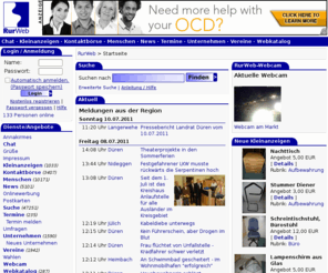 ruhrweb.net: RurWeb - Informationsforum für den Wirtschaftsraum Düren-Jülich
Informationsforum für den Wirtschaftsraum Düren Jülich mit Webkatalog, Termine, Chat, Kleinanzeigen, Vereine, E-Mail-Verzeichnis 