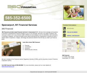 3sixtyfinancialspencerport.com: Financial Services Spencerport, NY - 360 Financial 585-352-6500
360 Financial provides expert financial services in Spencerport, NY. Financial planning, investments, and insurance services. Call us at 585-352-6500.