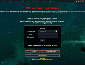 owars.de: IndeX - OWars
2Moons Browsergame powerd by Slaver