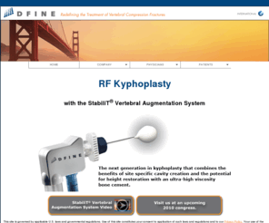 radiofrequenz-kyphoplastie.info: DFINE - Redefining the Treatment of Vertebral Compression Fractures
Minimally Invasive or percutaneous spine surgery also called RF Kyphoplasty, Kyphoplasty or Vertebral Augmentation designed for the treatment of vertebral compression fractures or VCF(s) due to osteoporosis, multiple myeloma, or spinal metastases.