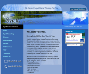 pinenet.com: WELCOME TO SYTEK COMMUNICATIONS - Upsala, MN
