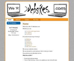 werwebsites.com: "We R Websites"
Creating user friendly websites for businesses, organizations and specialty events