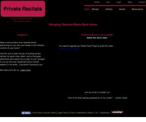 privaterecitals.com: PrivateRecitals.com
intimate house concerts from America's best independent Venues.