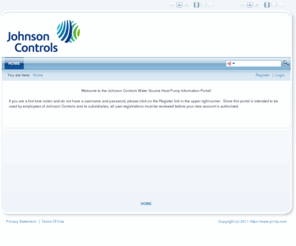 jci-hp.com: https://www.jci-hp.com >  Home
Johnson Controls Commercial Water Source Heat Pump Portal Site