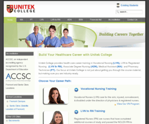 unitekcollege.com: Nursing Training, Registered Nursing course, Vocational Nurse Training
Vocational Nurse, Registered Nurse, Medical Assistant, Pharmacy Technician career training from Unitek College. We make sure you are Industry-Ready.