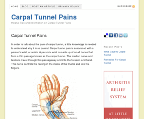 carpaltunnelpains.com: Carpal Tunnel Pains – How to Deal with Carpal Tunnel Pain
Helpful Tips, Pain Relief Medication and Information about Carpal Tunnel and Joint Pains