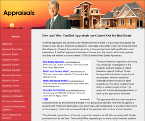 completeappraisalinformation.com: Certified Appraisals | Appraisals
How And Why Certified Appraisals Are Carried Out On Real Estate.