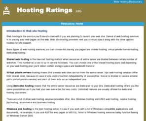 hostingratings.info: Web hosting: definitions, types and options
Web hosting services are multifeatured and presented in several types. Learn more about web hosting common and specific solutions, their types and major offers at Hostingratings.info