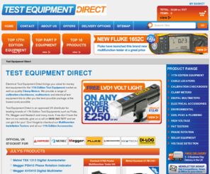 test-equipment-direct.com: Electrical Test Equipment Direct
Electrical Test Equipment Direct brings you discount quality multifunction and installation testers for the 17th Edition Test, PART P and environmental Equipment market as well as quality testing accessories and clamp meters. 