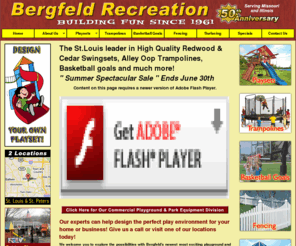 bergfeldrecreation.com: Playsets, Swingsets, Trampolines and Fencing - St. Louis and St. Peters, MO
Bergfeld Recreation offers Backyard Adventures Playset