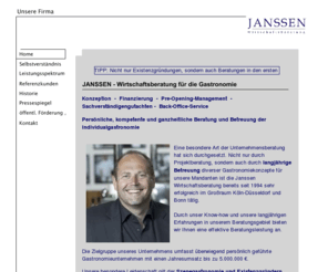 janssen-wirtschaftsberatung.de: Unsere Firma
Erstellung von Sachverständigengutachten und betriebswirtschaftlichen Analysen Gastronomiekonzepte