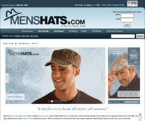 coolmenshats.com: MensHats.com - A hat for every head. All styles. All seasons.
 at MensHats.com
Mens hats, all styles and brands: incl. fedoras, berets, ivy caps, newsboys, by Stetson, Kangol, Indiana Jones, Dobbs, Scala, Borsalino & more. MensHats.com.