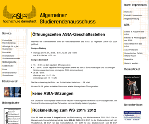 asta-hochschule-darmstadt.de: AStA Hochschule Darmstadt: www.asta-hochschule-darmstadt.de
Die Internetseite des Allgemeiner Studierendeausschusses der Hochschule Darmstadt (AStA Hochschule Darmstadt) bietet einen Überblick über Referate, Themen, Gremien und Service