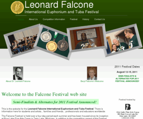 falconefestival.org: Welcome to the Falcone Festival web site
The Leonard Falcone International Euphonium and Tuba Festival