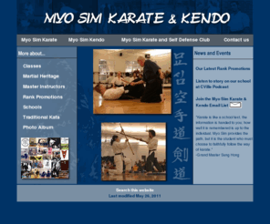myosim.com: Myo Sim Karate and Kendo
Myo Sim Karate and Kendo, the Way of the Ultimate Mind, Empty Hand and Sword, is a traditional martial arts school holding classes in Charlottesville and Alexandria Virginia.