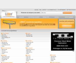 signaletique.fr: Signalétique, Annuaire de la signalétique
Libbre, Annuaire gratuit de la signalétique.