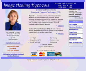 tomesmerize.com: Image Healing Hypnosis and EFT (Emotional Freedom Technique) for stress, smoking cessation, weight, fears, Pauline M. Derby
Pauline Derby shows you how to use Hypnosis and Emotional Freedom Technique (EFT) to help you increase the quality of your life.