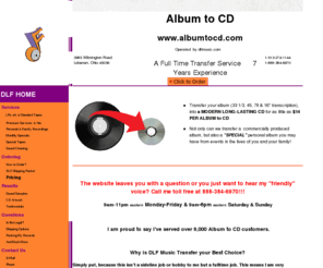 albumtocd.com: Album to CD, We do Album to CD, Album to CD
Album to CD - $14 per album to CD - all album to CD return shipped within 2 weeks - 888-384-6970