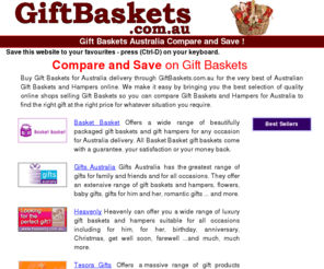 giftbaskets.com.au: Gift Baskets Australia - GiftBaskets.com.au
Gift Baskets Australia compare and save for top quality baskets and hampers at the best price on the Internet.