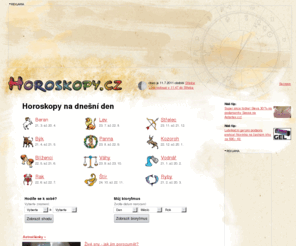 horoskopy.cz: Horoskopy.cz
Horoskopy.cz přináší horoskop na každý den, čínský horoskop, horoskop na rok, výklad karet, online astrologickou poradnu a mnoho dalšího.