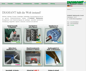 newaymachine.com: DIAMANT Metallplastic GmbH
DIAMANT Metallplastic GmbH -  Polymer gebundene Produktions-, Reparatur- und Instandhaltungsprodukte