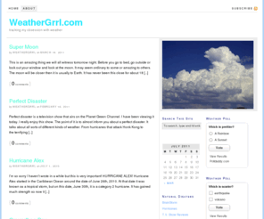 weathergrrl.com: WeatherGrrl.com — tracking my obsession with weather
One girl’s obsession with weather.