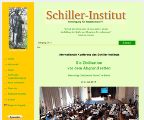 lymgermany.org: Schiller-Institut - Vereinigung für Staatskunst e.V.
Hier finden Sie hier aktuelle Vorschläge des Schiller-Instituts - vor allem des amerikanischen Ökonomen und demokratischen Oppositionspolitikers Lyndon LaRouche, in Bezug auf die neuesten Berichte über die fortschreitende Zusammenbruchskrise des Weltfinanzsystems - über das was angesichts der akuten Krise, im Interesse der Menschen und der Realwirtschaft, nun dringend zu tun ist.