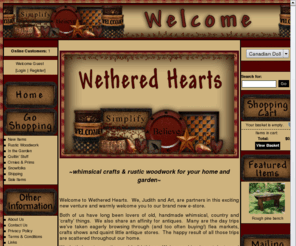 wetheredhearts.ca: Weathered Hearts (Powered by CubeCart)
Rustic pine furniture in a classic country style and whimsical crafts with a primitive accent.