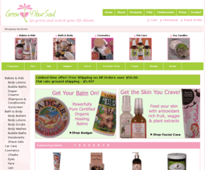 green4yoursoul.net: Green 4 Your Soul
Buy green products, vegetarian products, organic products, natural cosmetics