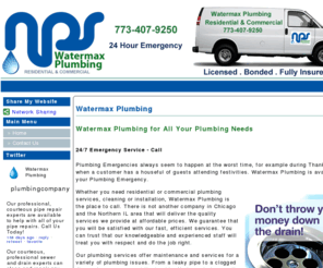 watermaxplumbing.com: Watermax Plumbing - Residential and Commercial Plumbing Services, Cleaning and Installation - 24 Hour Emergency Service
Watermax Plumbing - Whether you need residential or commercial plumbing services, cleaning or installation, Watermax Plumbing is the place to call.  There is not another company in Chicago and the Northern IL area that will deliver the quality services we provide at affordable prices. We guarantee that you will be satisfied with our fast, efficient services. You can trust that our knowledgeable and experienced staff will treat you with respect and do the job right. 