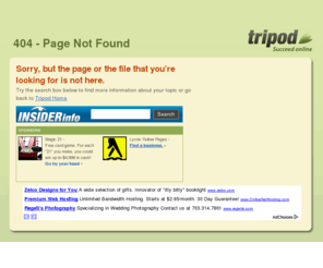 invisibletruthinstitute.com: Tripod - Succeed Online | Error
Tripod is a free web host with easy site building tools for blogs, photo albums, Microsoft FrontPage(®) support, and ftp, as well as a variety of subscription packages to choose from. Features include safe and reliable hosting, online help, and a variety of tools and services to give the flexibility you need.