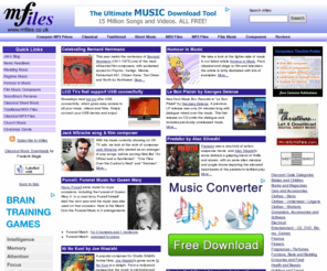 mfiles.co.uk: mfiles - free music files to download: Sheet Music, MIDI, MP3 and more
Download Free sheet music, MIDI and MP3 files - Classical, Traditional, Ragtime, Carols, Hymns. Composers, Film Music, Soundtrack Reviews, Articles with notes and examples.